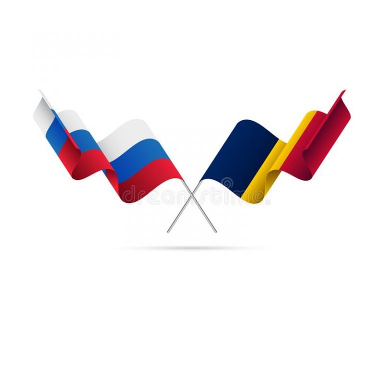 drapeaux-de-la-russie-et-du-tchad-illustration-vecteur-115146990